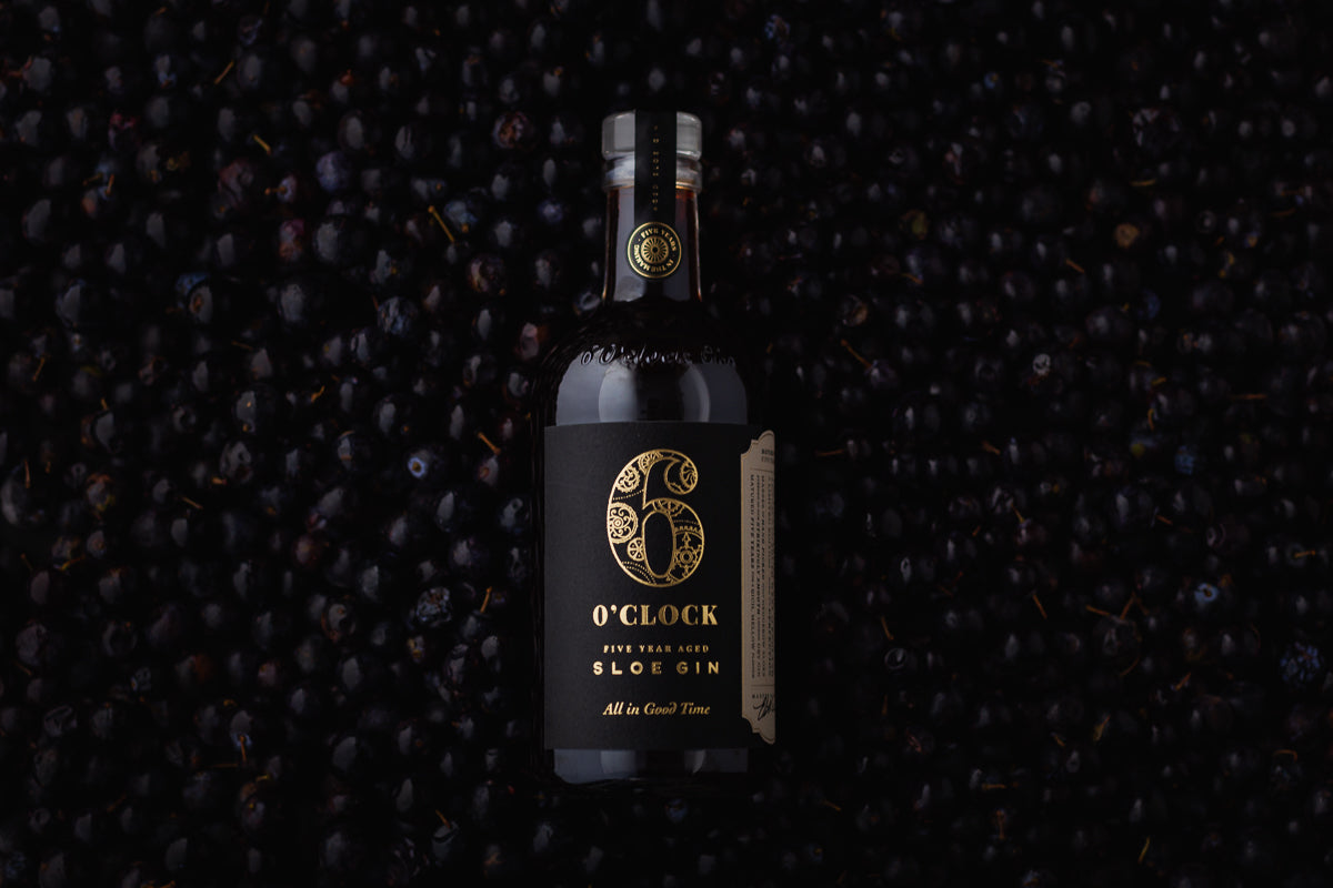 Bottle of 6 o'clock Aged sloe gin