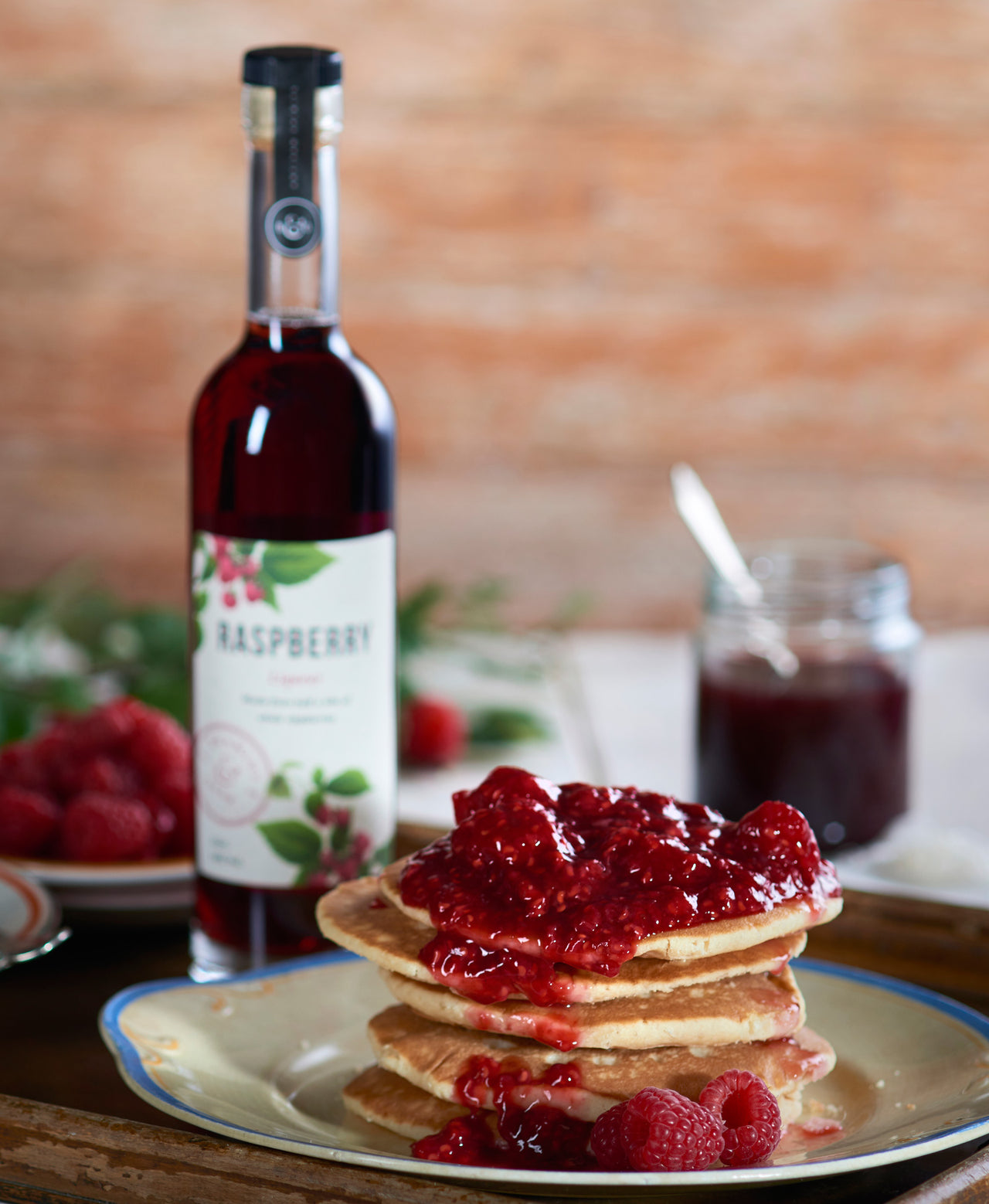 Raspberry Coulis & Pancakes